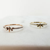10K Gold Dragonfly Eternity Ring
