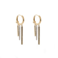 10K Gold Huggie Earrings with Dangle Charms