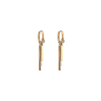 10K Gold Huggie Earrings with Dangle Charms