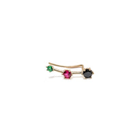 10K Yellow Gold Crawler Earrings with Gemstones