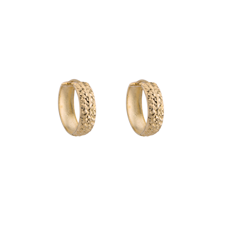 Diamond Cut Dome Hoops in 10K Gold