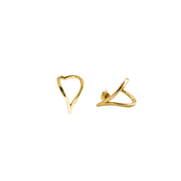 10K Gold Elongated Heart Stud Earrings