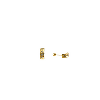 10K Gold Half-Hoop Zirconia Stud Earrings