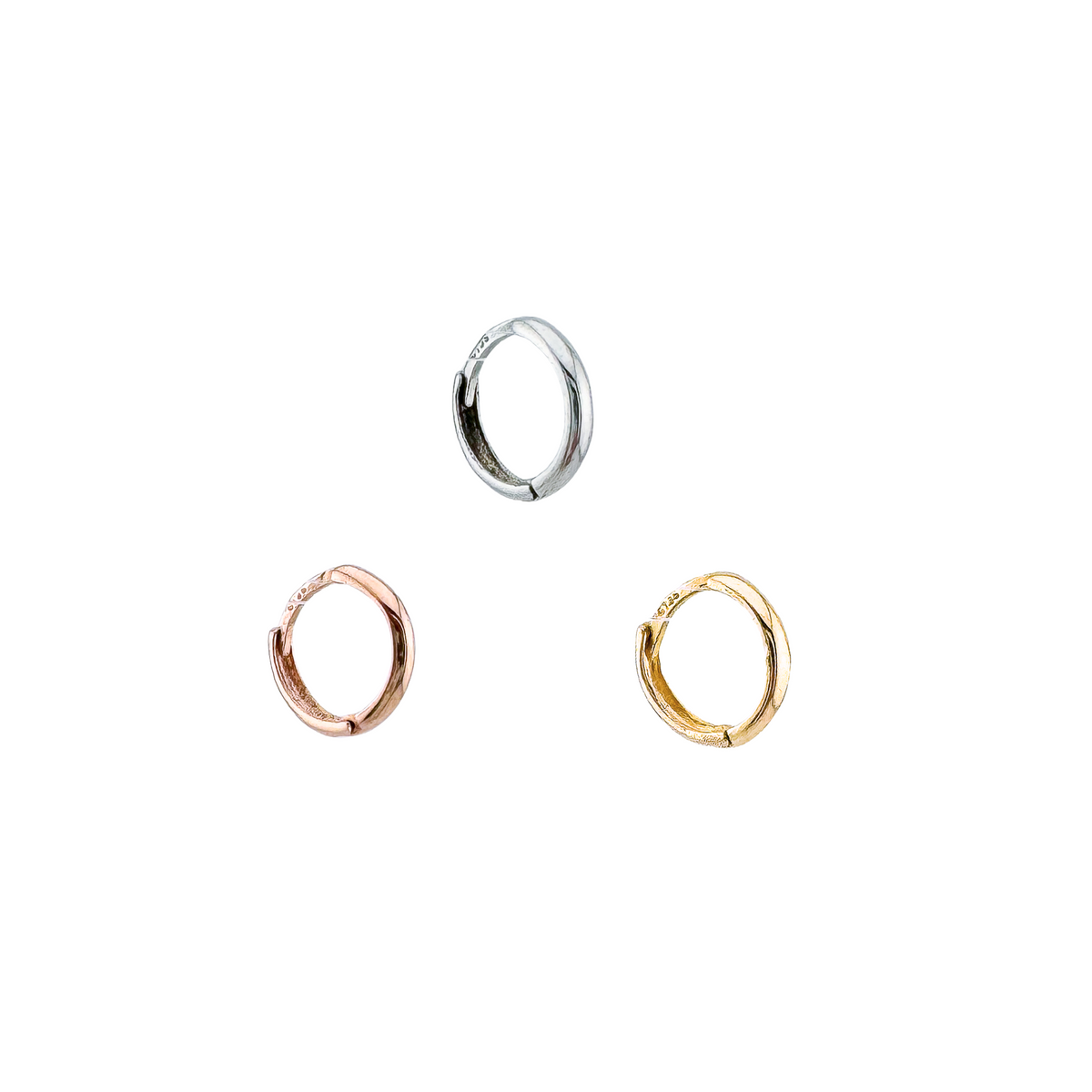 10K Gold Small Polished Tube Hoop Earrings