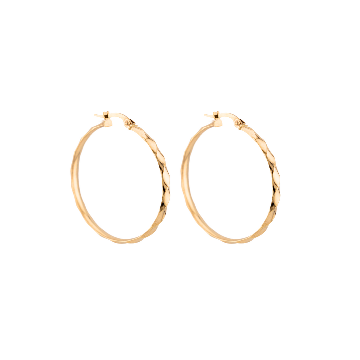 Soft Twist Hoop Earrings in 10K Gold