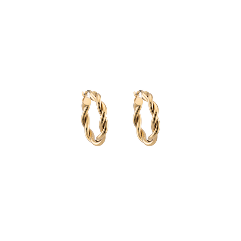 10K Gold Twist Hoop Earrings