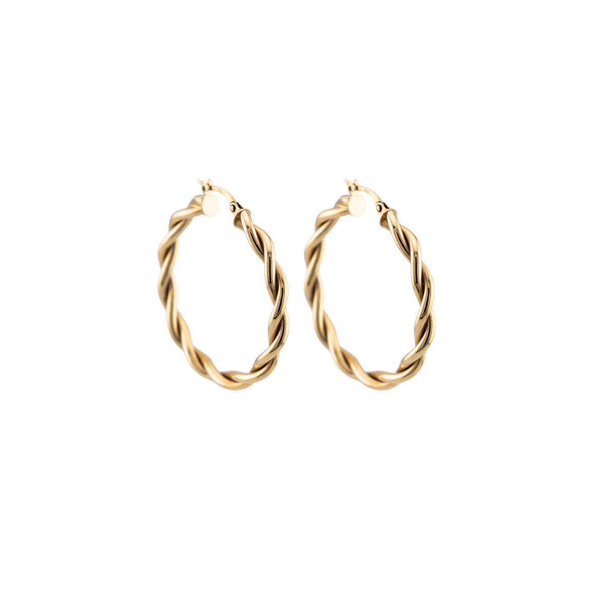 10K Gold Twist Hoop Earrings