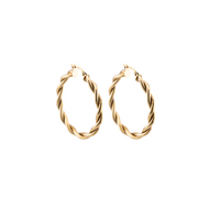 10K Gold Twist Hoop Earrings