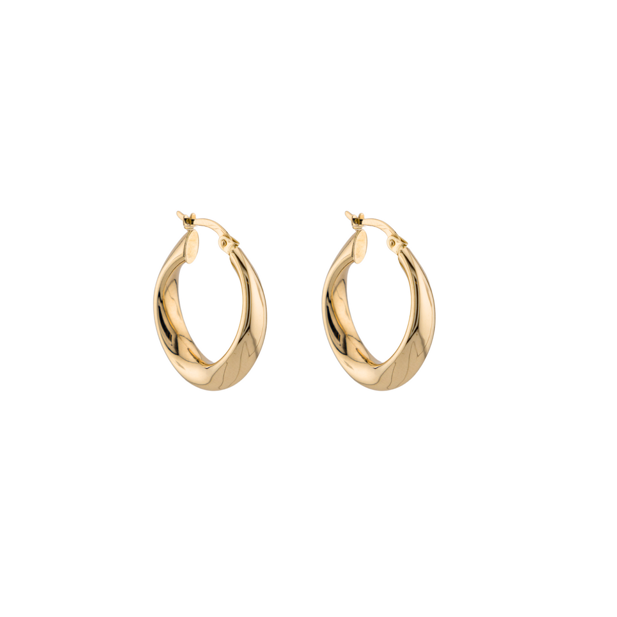 Single Twist Hoop Earrings in 10k Gold