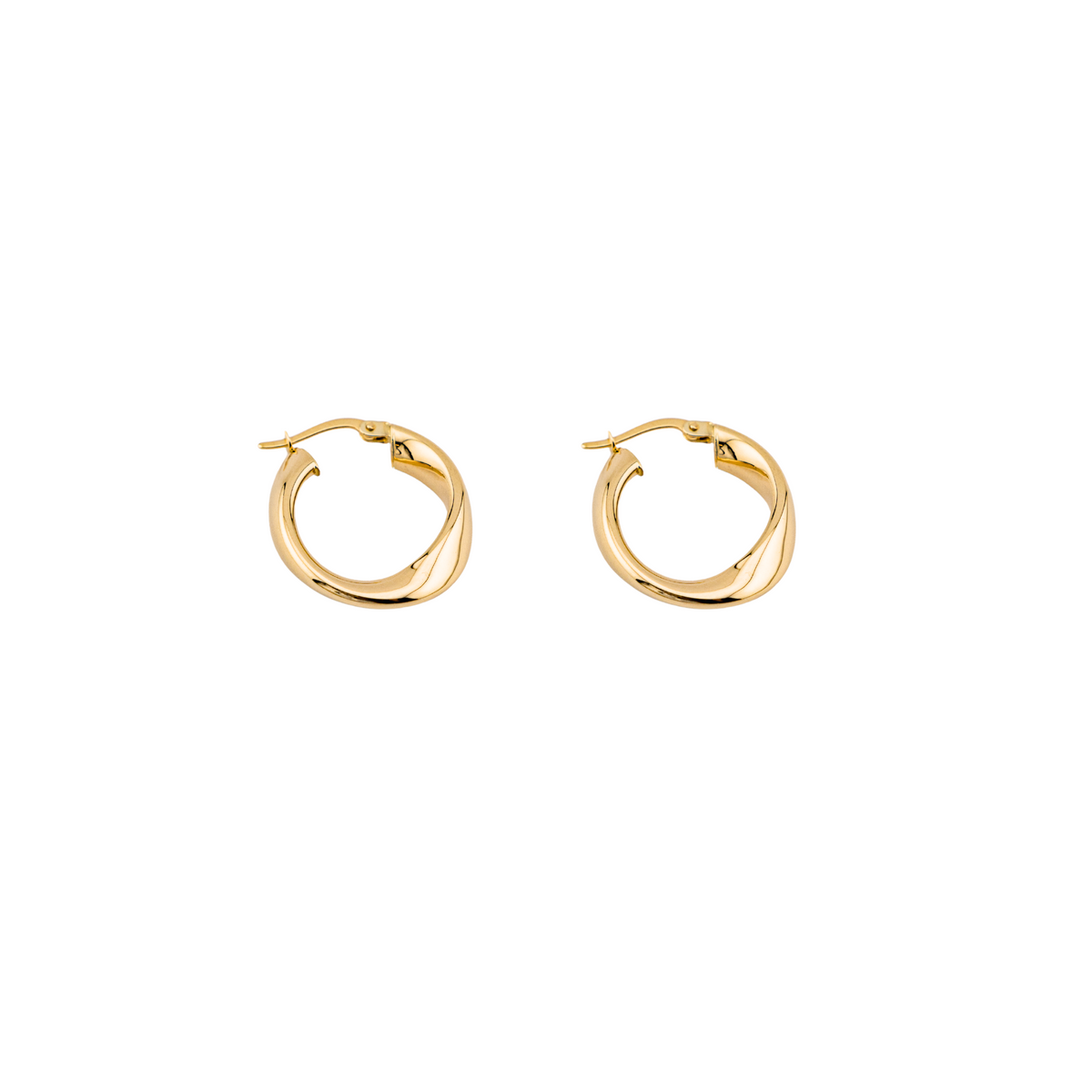 Single Twist Hoop Earrings in 10k Gold