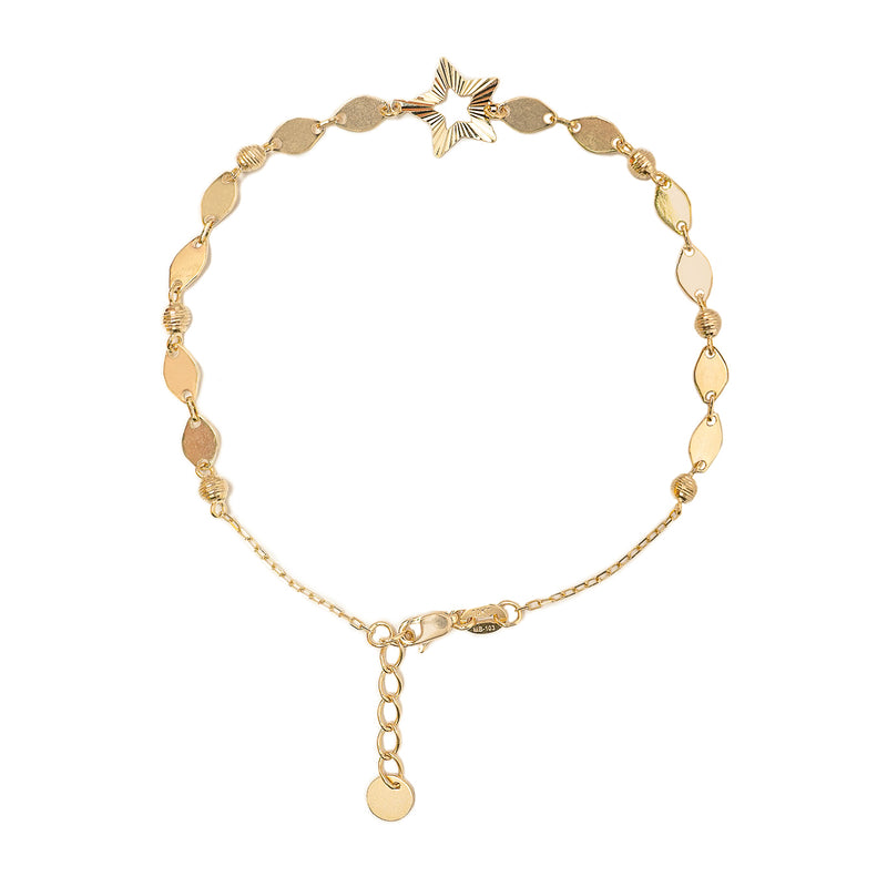 10K Gold Bracelet with Faceted Star