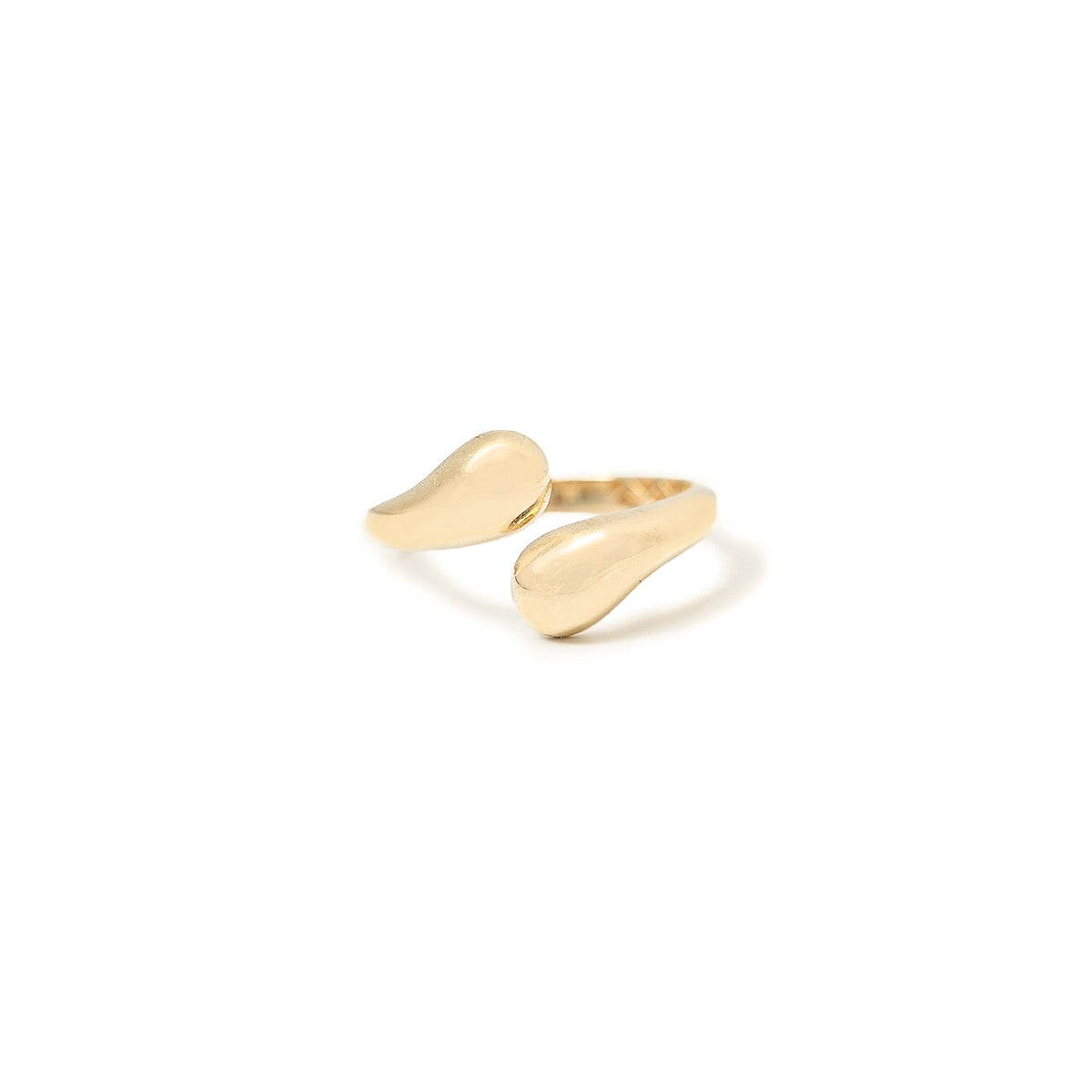 10K Gold Double Teardrop Ring