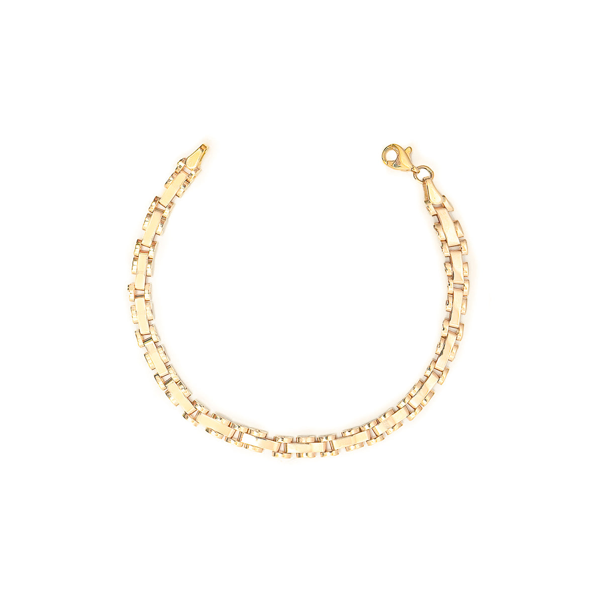 10K Gold Flat Smooth Links Bracelet