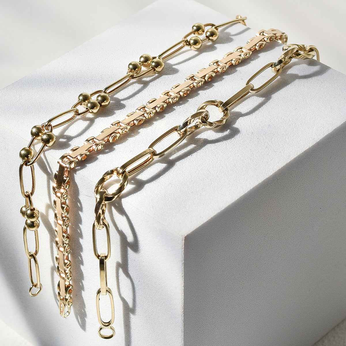 10K Gold Flat Smooth Links Bracelet