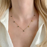 10K Gold Gemstones Necklace