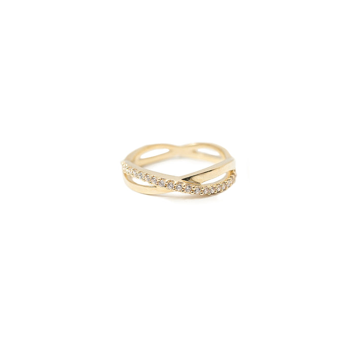 10K Gold Infinite Loops Pavé Ring