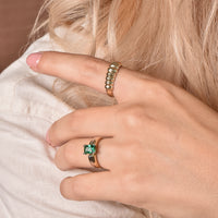 10K Gold Ribbed Dome Ring