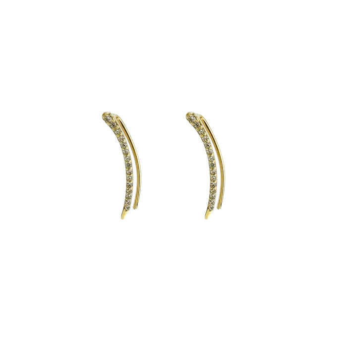 10K Gold Pavé White Zirconia Crawler Earrings