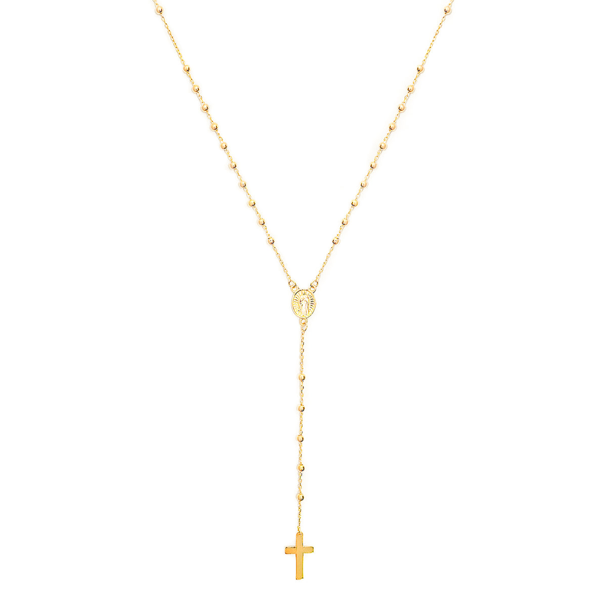 10K Gold Rosary Dainty Necklace