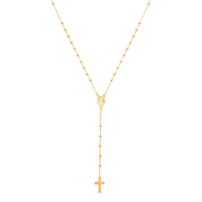 10K Gold Rosary Dainty Necklace