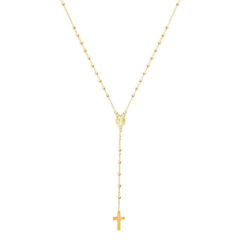 10K Gold Rosary Dainty Necklace