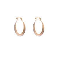 Single Twist Hoop Earrings in 10K Tricolor Gold