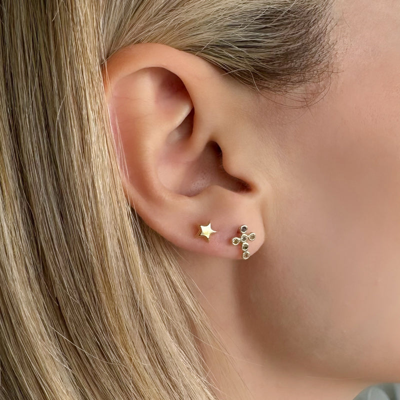 10K Gold Star Stud Earrings