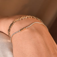 10K Gold Flat Smooth Links Bracelet