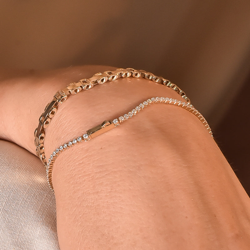 10K Gold Flat Smooth Links Bracelet