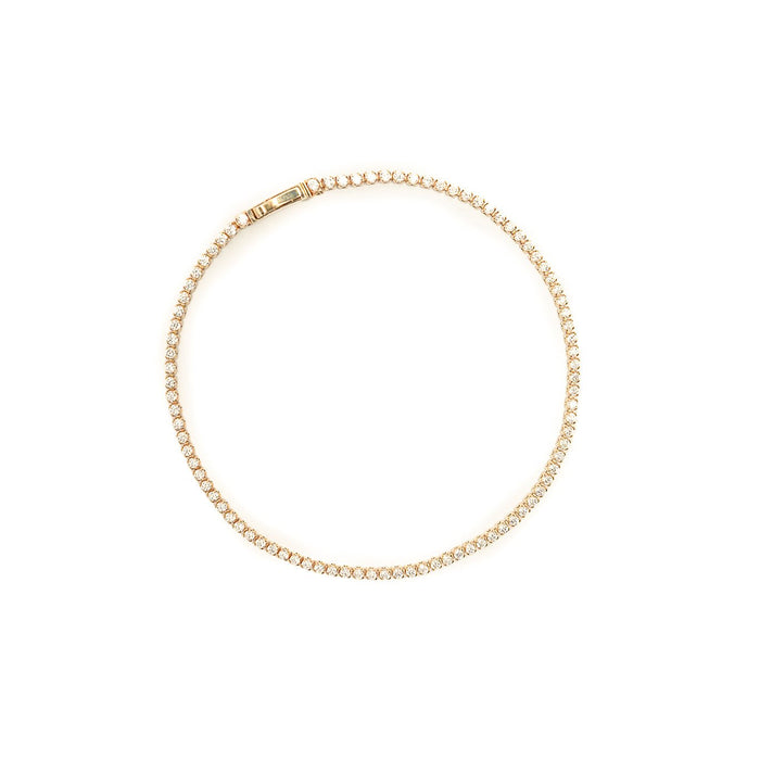 10K Gold Tennis Bracelet with White Zirconias