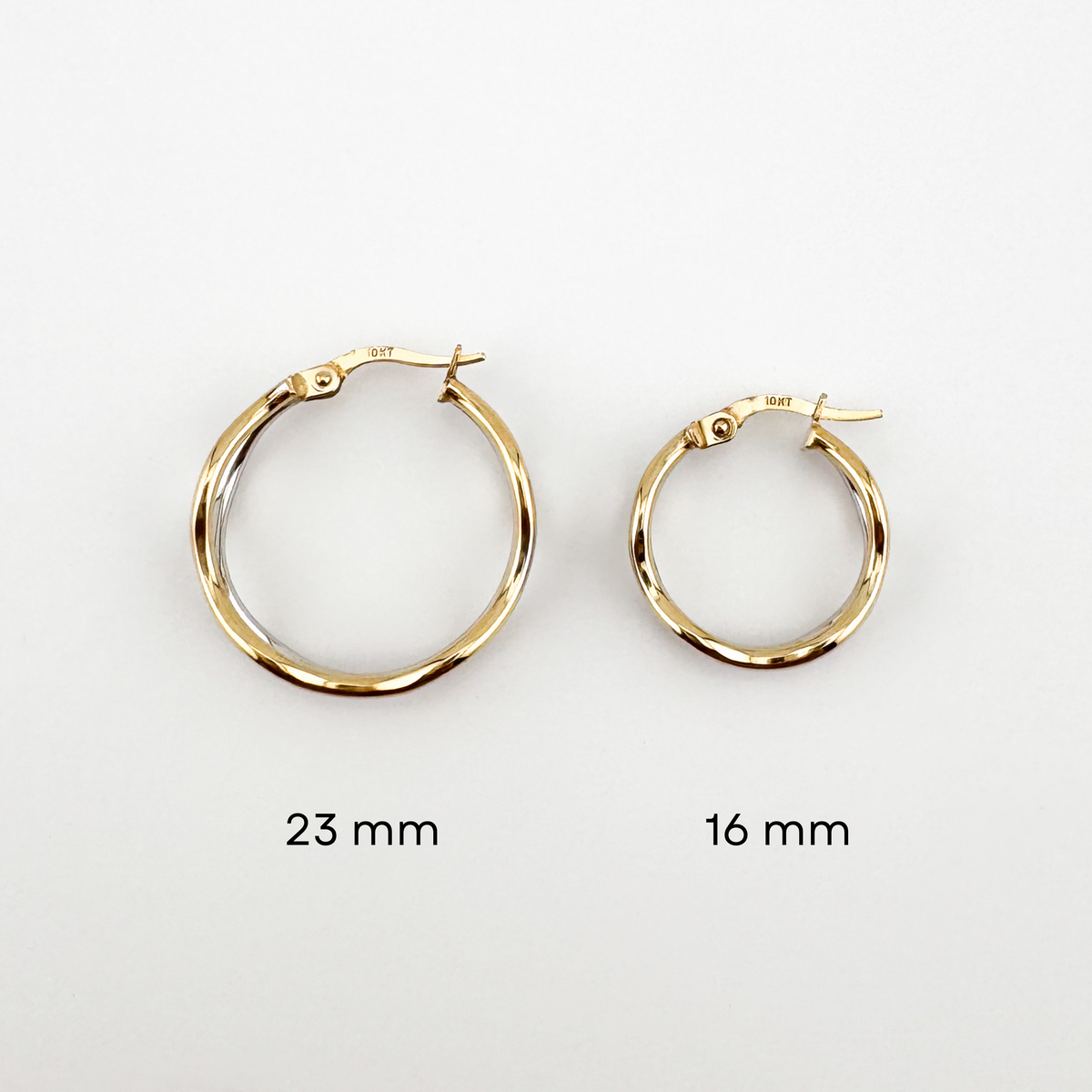 Infinity Double Hoop Earrings in White and Yellow 10K Gold