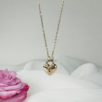 dome heart neckace in 10K gold