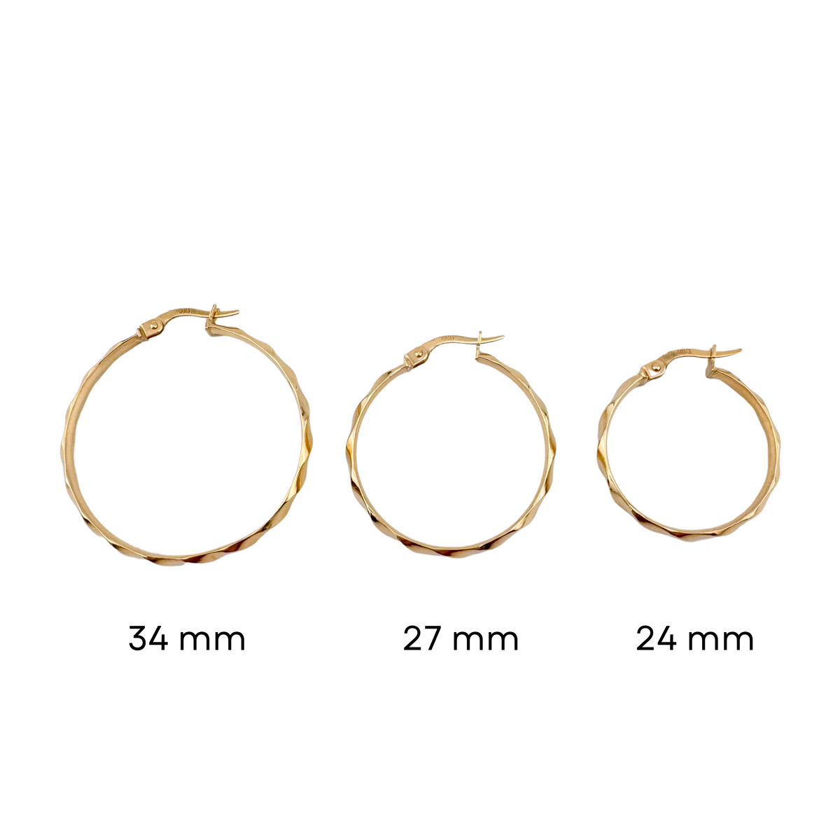 Soft Twist Hoop Earrings in 10k Gold