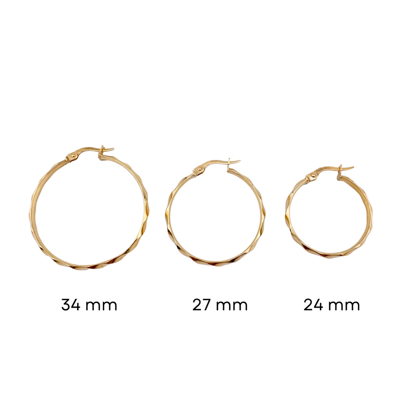 Soft Twist Hoop Earrings in 10k Gold