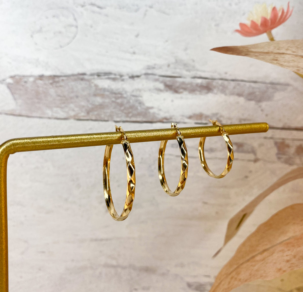 Soft Twist Hoop Earrings in 10k Gold