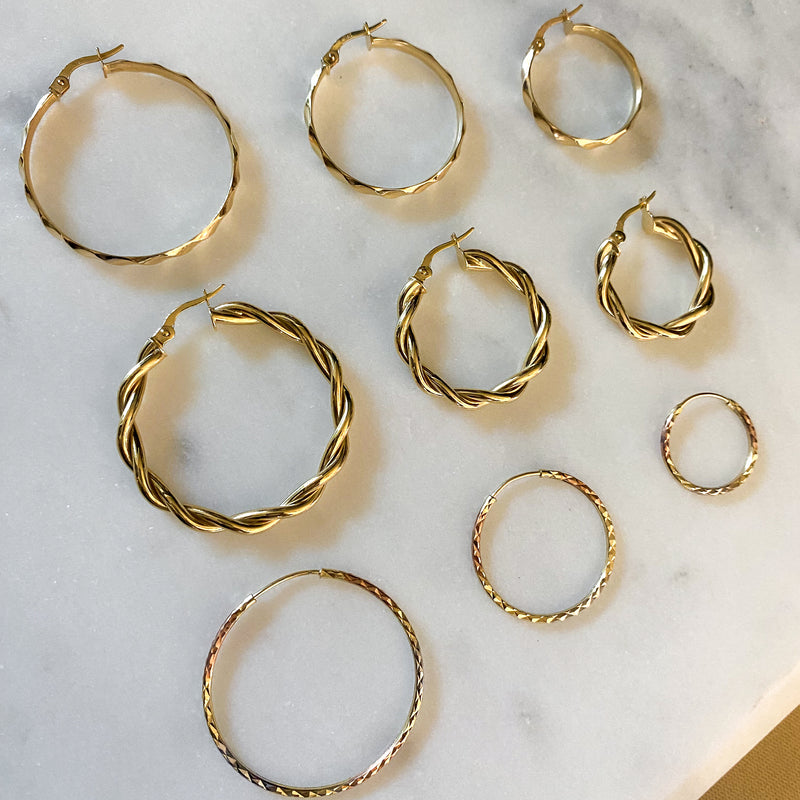 Soft Twist Hoop Earrings in 10k Gold