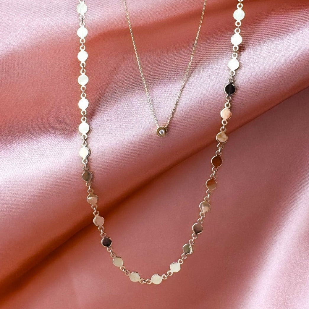 Flat Circle Chain Necklace in 10k Gold – Feeling Gold Jewelry