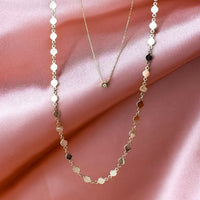 flat circle chain necklace gold