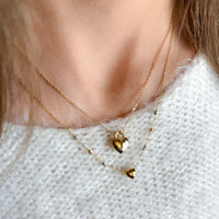 Heart with Tricolor Spheres Necklace in 10k Gold