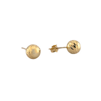 10K Yellow Gold Faceted Ball Stud Earrings