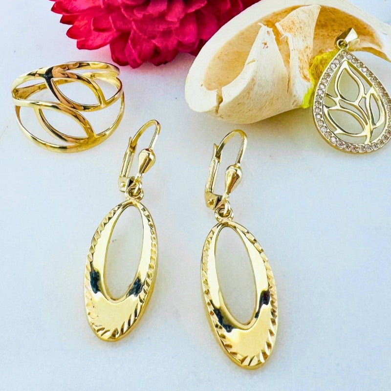 oval dangle earrings