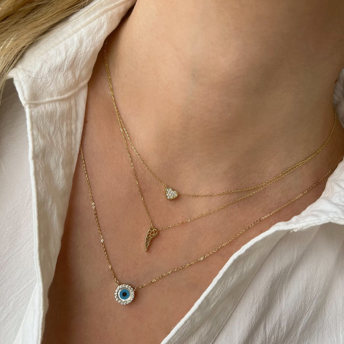 Evil Eye Gemstone Pendant Necklace in 10k Gold