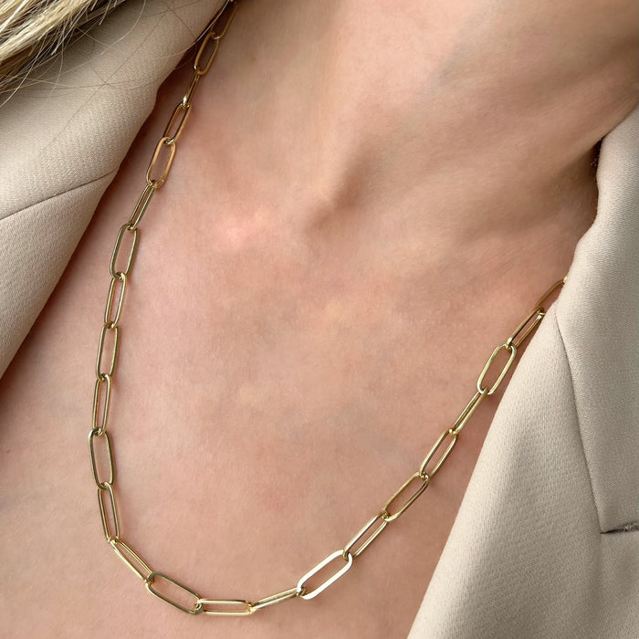 Paper Clip Chain in 10k Gold