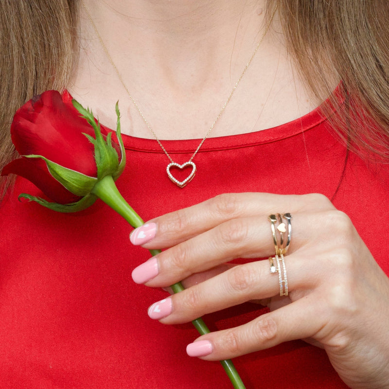 Hearts Ring in White, Yellow and Rose 10k Gold