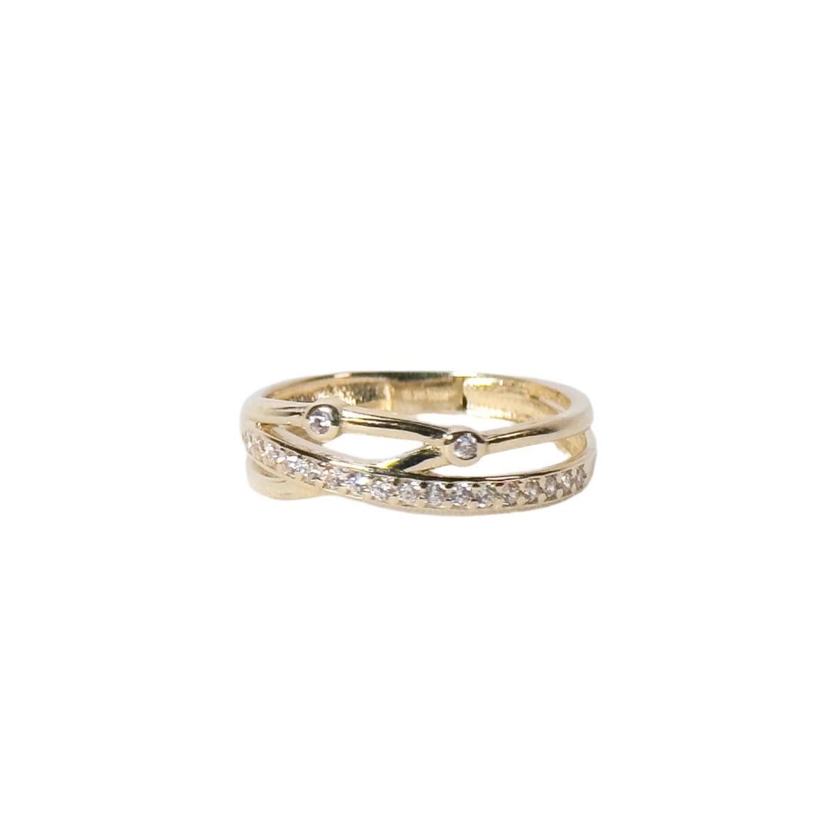 Crossover Eternity Ring in 10K Gold