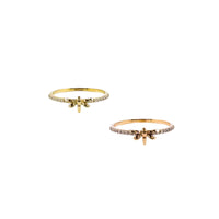 10K Gold Dragonfly Eternity Ring