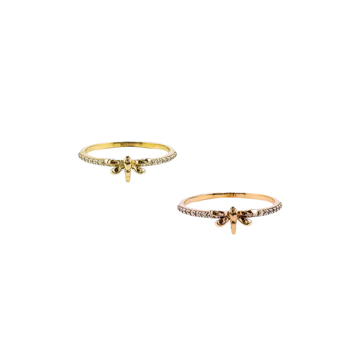 Dragonfly Eternity Ring in 10k Gold