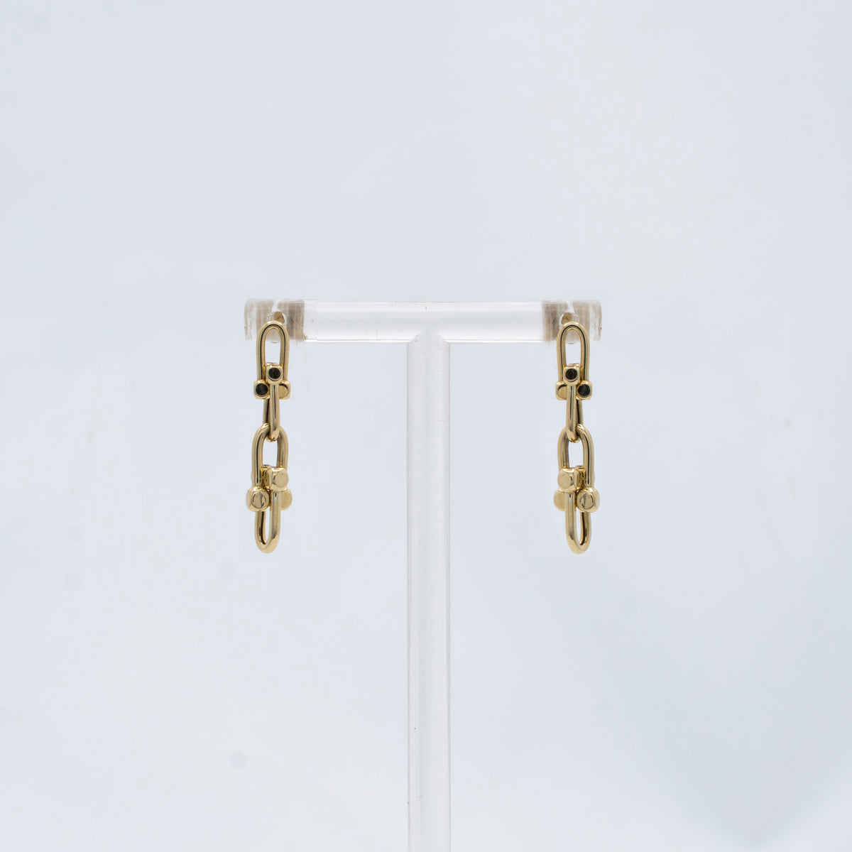 Double Paper Clip Earrings in 10k Gold