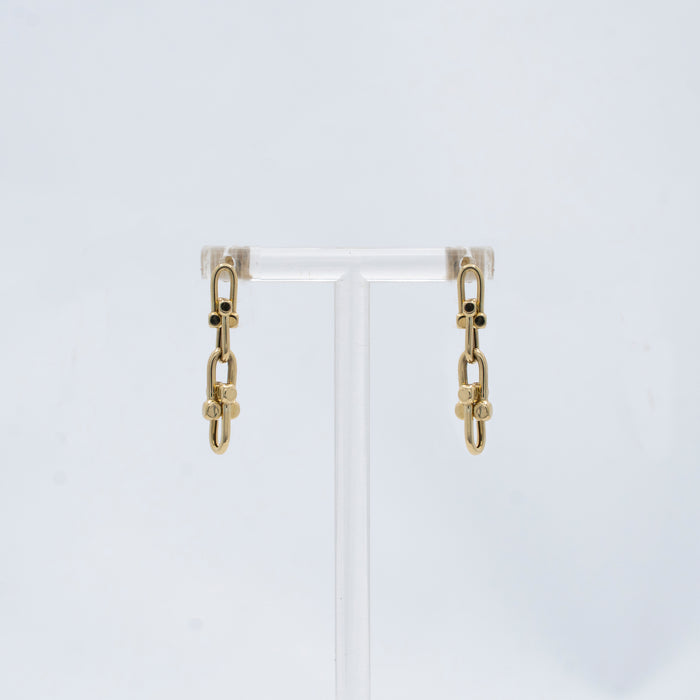 Double Paper Clip Earrings in 10k Gold