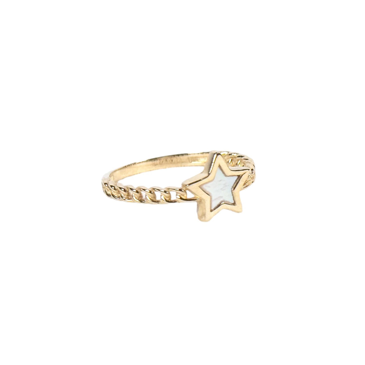 10K Gold Star Cuban Chain Link Ring